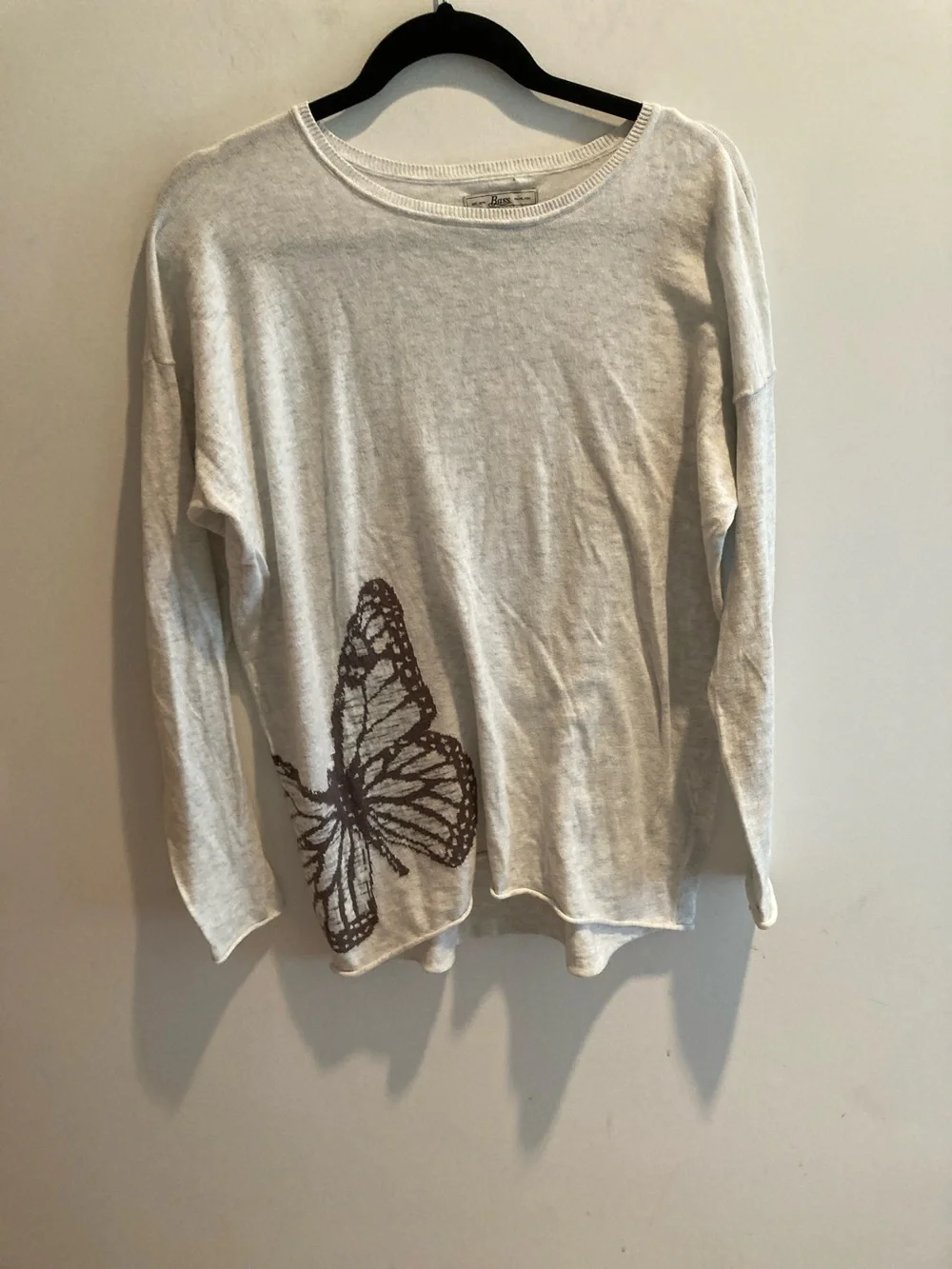 Light Beige Butterfly Pullover Sweater